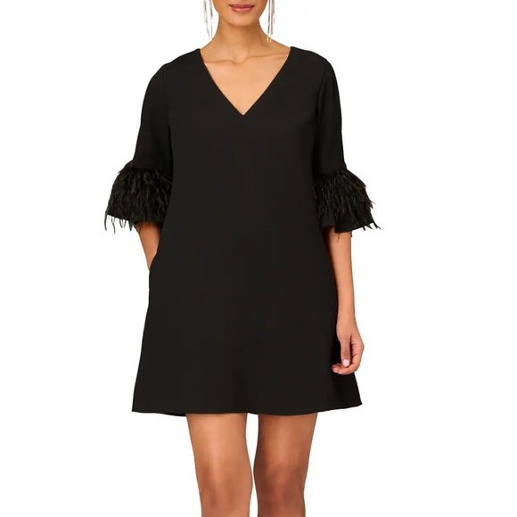 Aidan Mattox Dresses & Skirts - Aidan Mattox Navy Feather dress